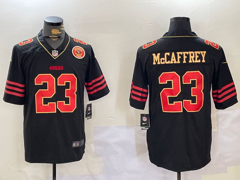 Men San Francisco 49ers #23 Mccaffrey Black Gold 2024 Nike Vapor Limited NFL Jersey style 1027